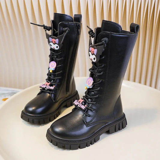 Premium Boots Sanrio Kuromi Leather Long Soft Soles For Girls - ToylandEU