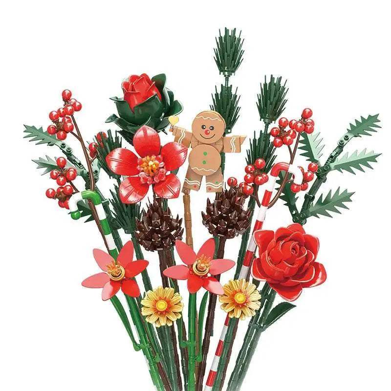 Premium Building Block Set Christmas Gingerbread Man Bouquet 865 Pieces For Kids And Adults - ToylandEU