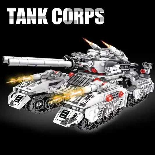 Premium Building Blocks 8in1 WW2 Military Vehicle Tank Kit With Airplane Truck For Boys And Adults - ToylandEU