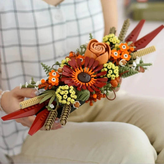 Premium Building Blocks Artificial Dried Flowers Home Decor - ToylandEU