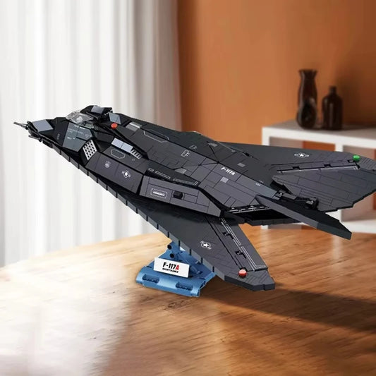 Premium Building Blocks Set 1375 Piece F117A Nighthawk Stealth Fighter MOC LEGO Compatible for Aviation Enthusiasts - ToylandEU
