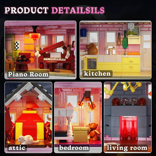 Premium Building Blocks Set Pink Palace Lights for Kids - ToylandEU