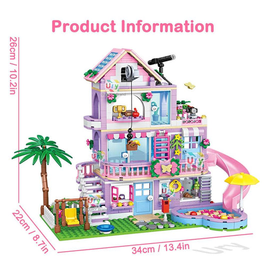 Premium Building Blocks Set With Villa Slide Pool For Kids - ToylandEU