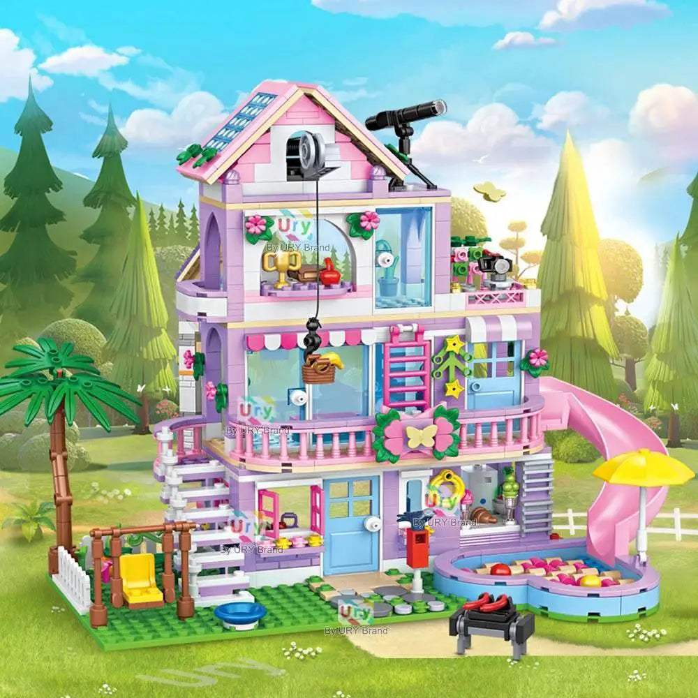 Premium Building Blocks Villa Slide 4 Set Toyland EU - ToylandEU™