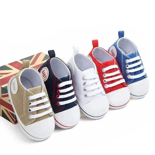 Premium Canvas Baby Shoes Soft Sole First Walkers Unisex - ToylandEU