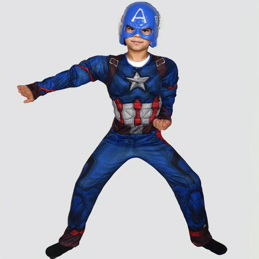 Premium Captain America Muscle Jumpsuit Cosplay Youth - ToylandEU
