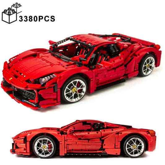 Premium Car Model Building Blocks Technical Red GT For Kids - ToylandEU
