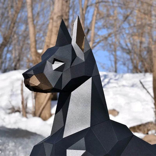 Premium Cardboard Doberman Paper Model 100cm Home Decor - ToylandEU