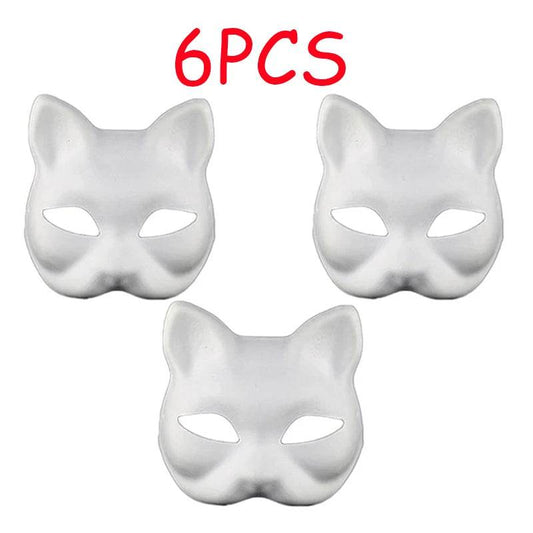 Premium Cat Mask Blank White For Adult Cosplay Party - ToylandEU