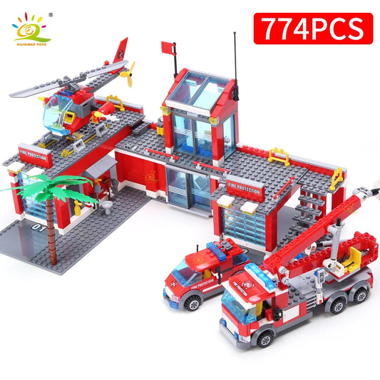 Premium City Fire Station Building Blocks Lego Compatible 774 Pieces Set For Children - ToylandEU