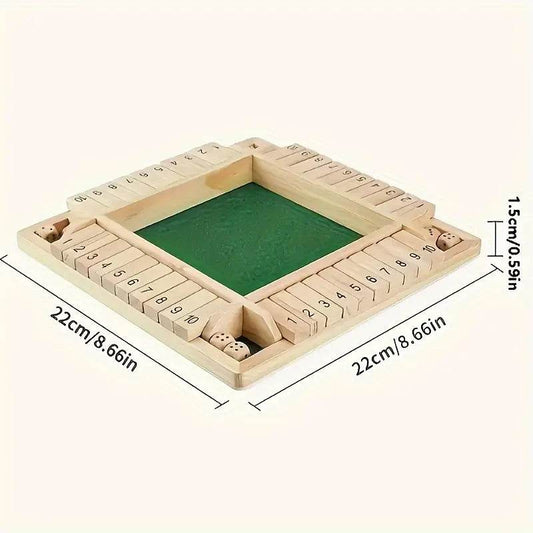 Premium Classic Wooden Board Game with Shut-The-Box Instructions for Family Game Nights - ToylandEU