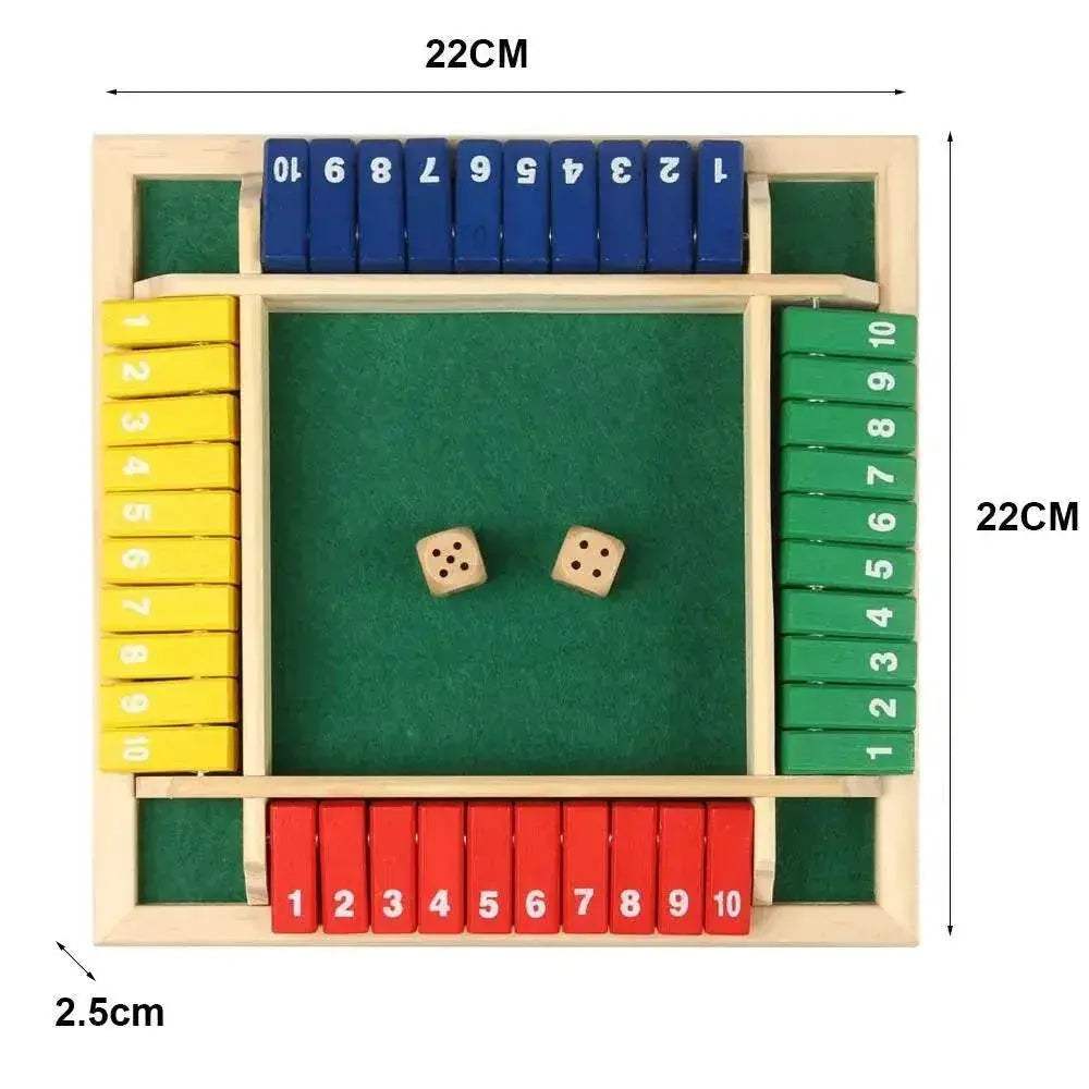 Premium Classic Wooden Board Game with Shut-The-Box Instructions for Family Game Nights - ToylandEU