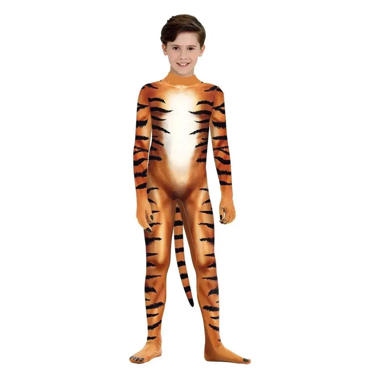 Premium Cosplay Bodysuit Leopard Print With Tail For Kids - ToylandEU