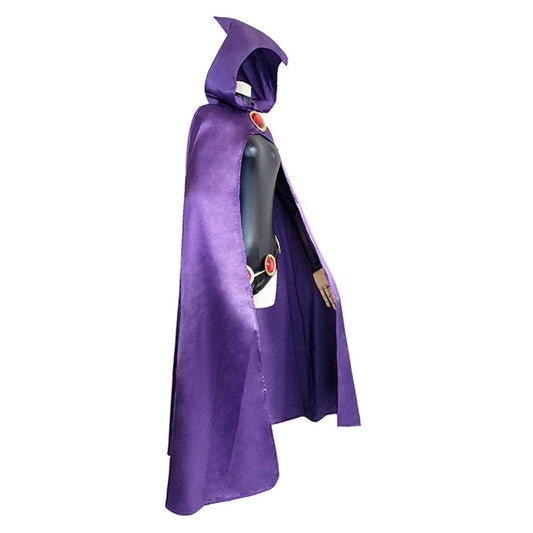 Premium Cosplay Bodysuit Raven Purple Hood Cloak For Women - ToylandEU