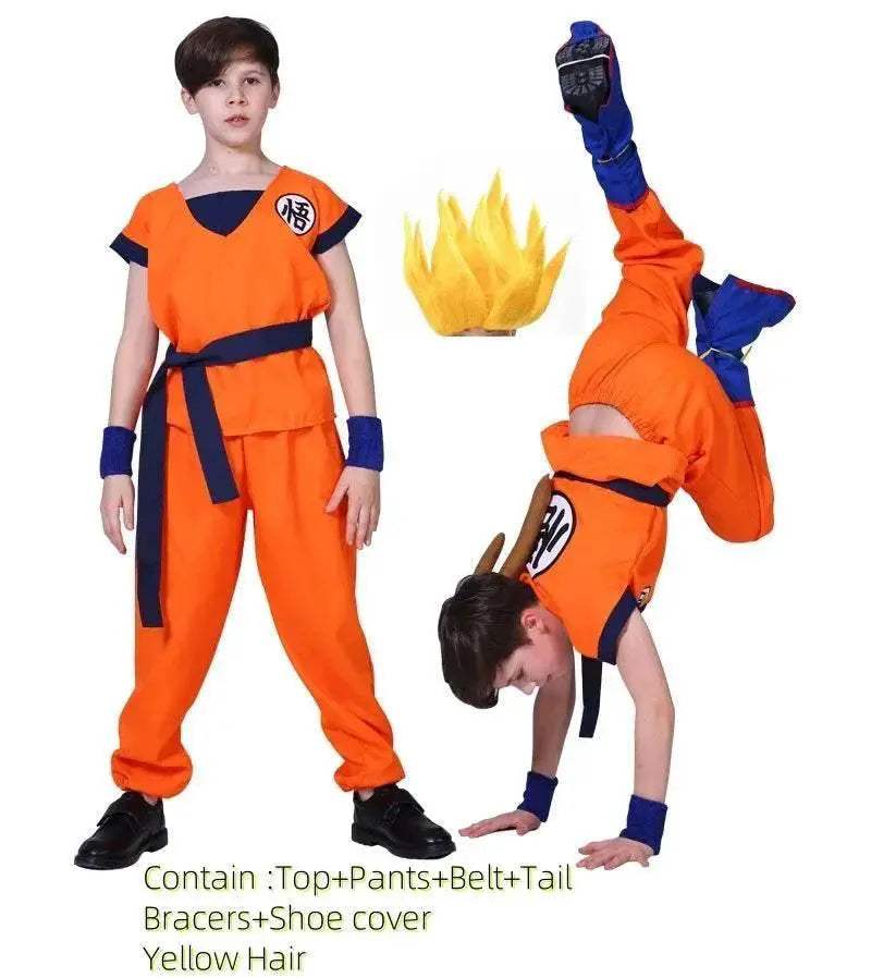 Premium Cosplay Costume Set With Super Saiyan Wig For Adults - ToylandEU