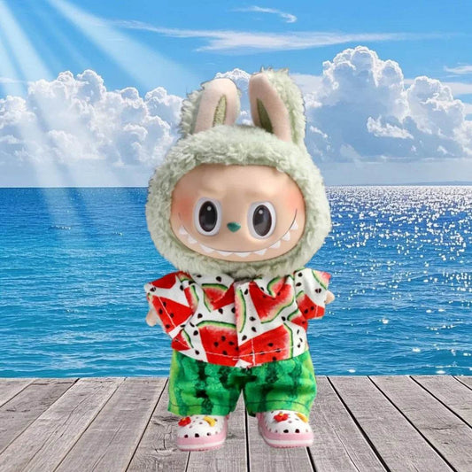 Premium Cotton Doll Shirt Watermelon Set For Labubu - ToylandEU