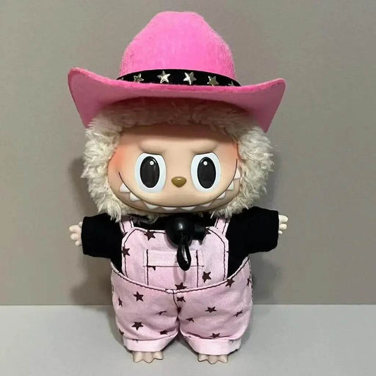 Premium Cowboy Style Doll Clothing Set with Hat and Accessories for 15 to 17cm Labubu Dolls - ToylandEU