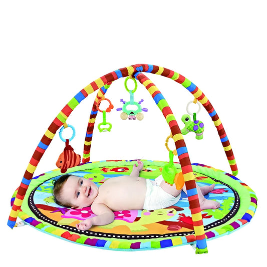 Premium Crawling Mat Round Fitness Frame With Sounding Pendant For Babies 0 To 12 Months - ToylandEU