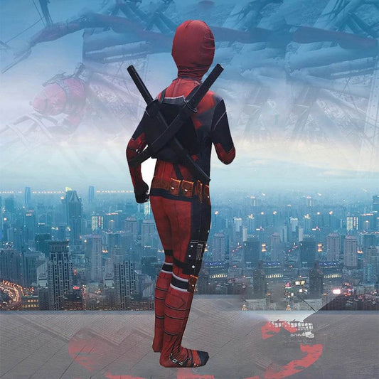 Premium Deadpool Costume 3D Jumpsuit Mask Sword For Kids - ToylandEU