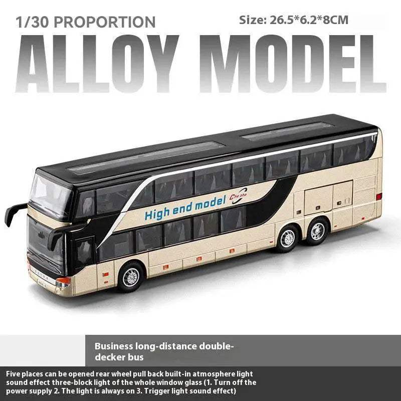 Premium Diecast Bus Model 1:30 Scale Double Decker Kids - ToylandEU