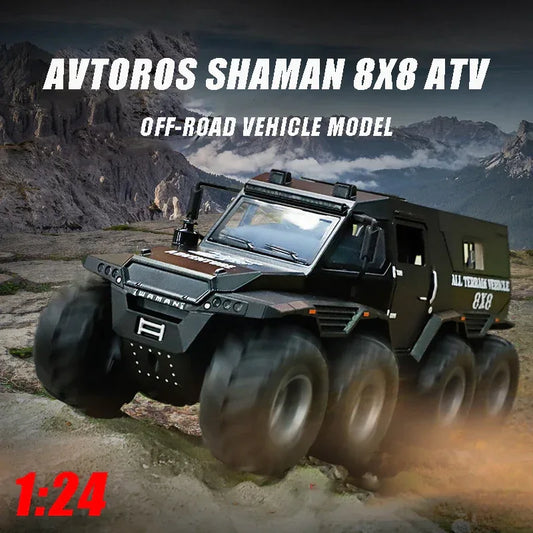 Premium Diecast Car 8X8 Conqueror Shaman SUV Sound Light Pull Back Collectors - ToylandEU