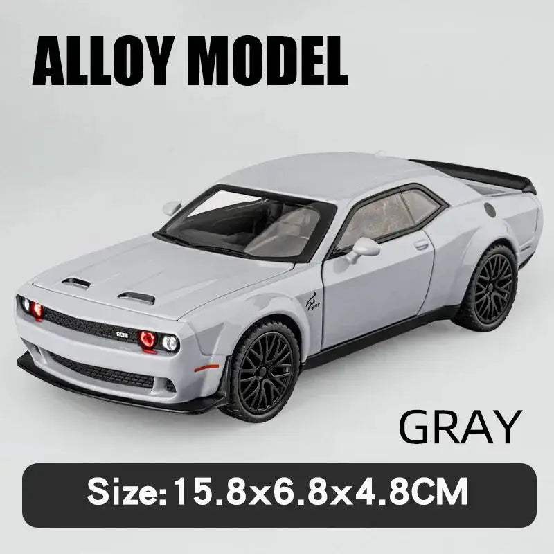 Premium Diecast Car Dodge Challenger Hellcat SRT With Sound And Light For Boys - ToylandEU