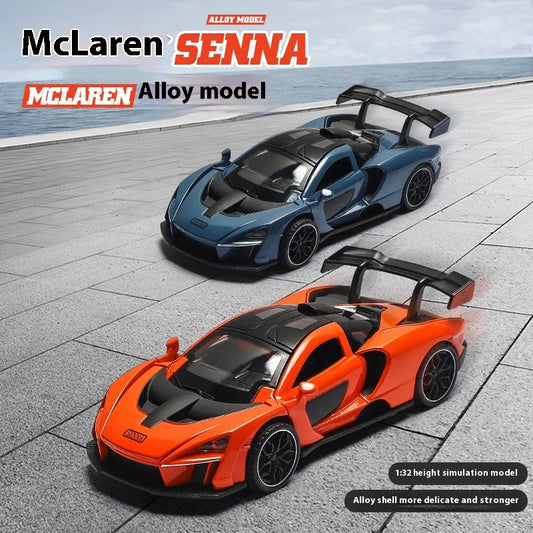 Premium Diecast Car McLaren Senna 1 To 32 Scale Sound And Light Pull Back For Kids Gift - ToylandEU