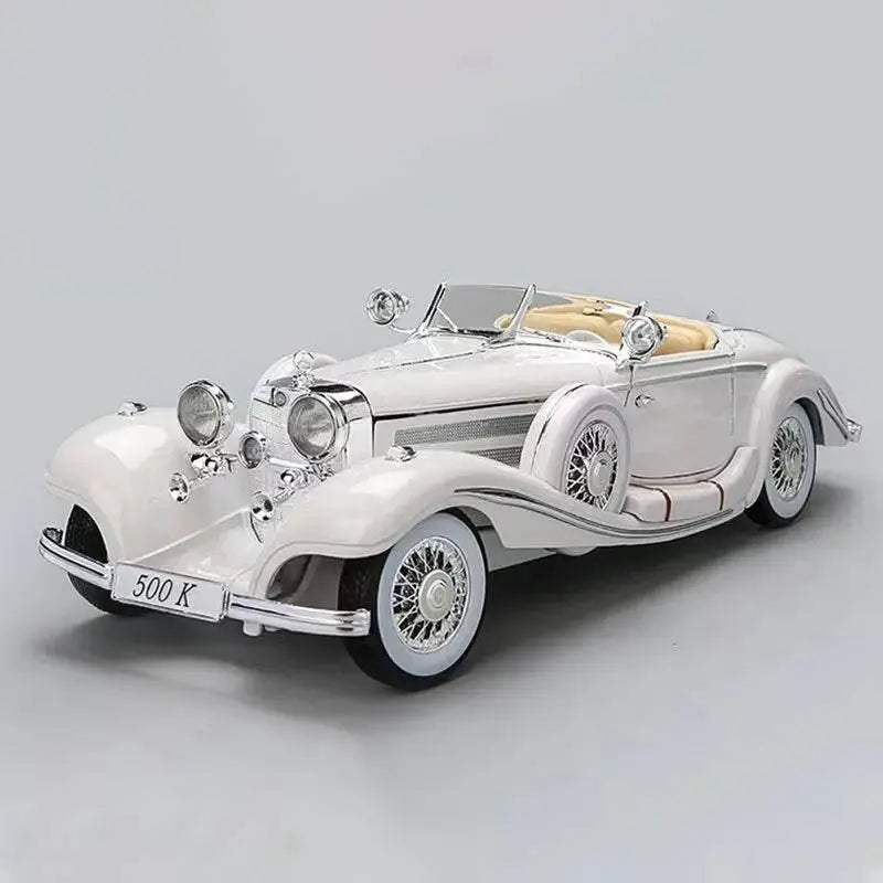 Premium Diecast Car Model 1 18 Scale With Sound And Light Vintage 1936 Mercedes Benz 500K For Collectors - ToylandEU