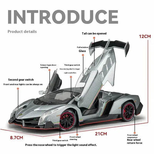 Premium Diecast Car Model 1 24 Veneno Toyland EU - ToylandEU™