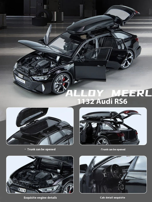 Premium Diecast Car Model 1 To 32 Scale Audi RS6 Quattro Station Wagon Sound And Light For Kids - ToylandEU