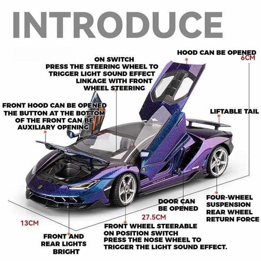 Premium Diecast Car Model One Eighteen Centenario LP770 4 With Sound And Lights For Collectors - ToylandEU
