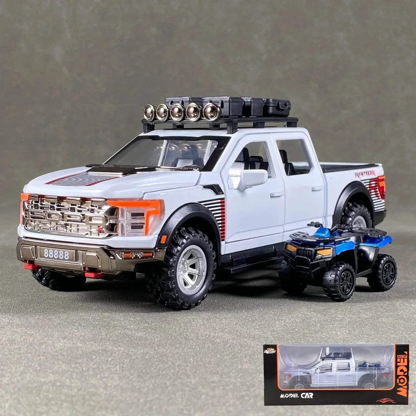 Premium Diecast F150 Truck 1 To 24 Scale Alloy Off Road Model With Sound And Lights For Collectors - ToylandEU