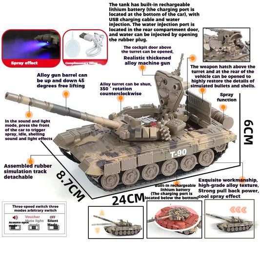 Premium Diecast Tank Model With Realistic Sound And Light For Adult Collectors - ToylandEU