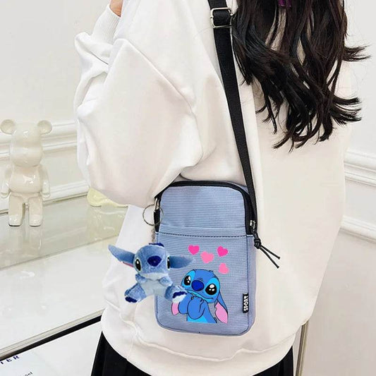 Premium Disney Stitch Phone Bag With Doll Unisex Portable Shoulder Purse For Men Women Kids - ToylandEU