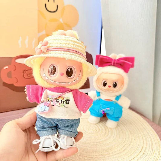 Premium Doll Clothes Police Set with Summer T-shirt for Labubu I II Idol Dolls 15/17cm Perfect for Parties and DIY Gifts - ToylandEU