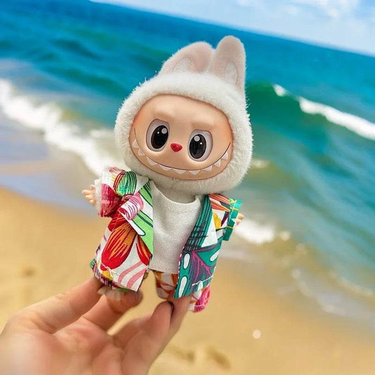 Premium Doll Outfit Set for Labubu 3.0 Featuring Vibrant Hawaiian Beach Wear for Collectors and Enthusiasts - ToylandEU