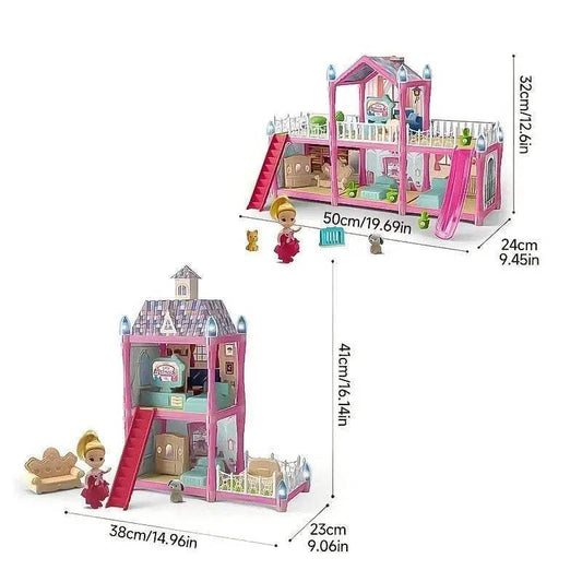 Deluxe Dollhouse Villa 3 Level Furniture Set Toyland EU - ToylandEU™