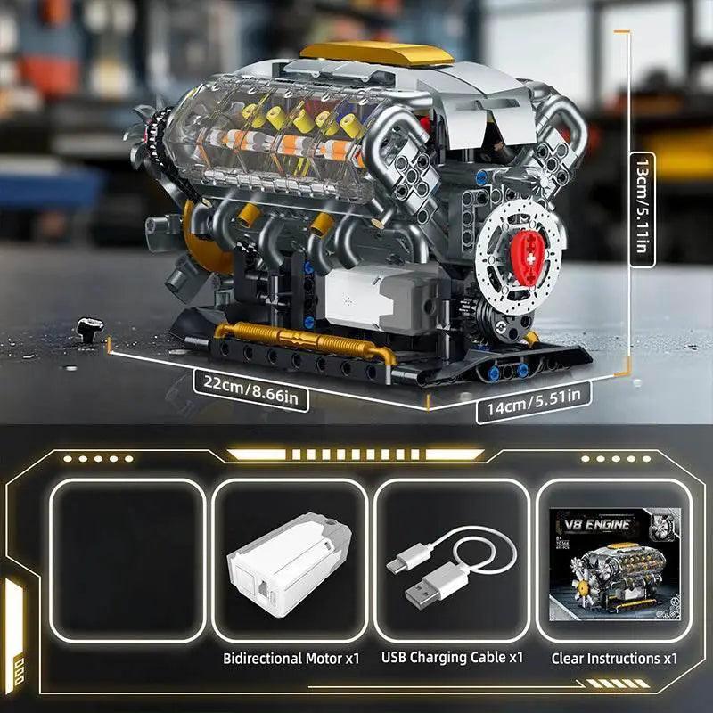 Premium Educational Block Set V8 Engine Toyland EU - ToylandEU™