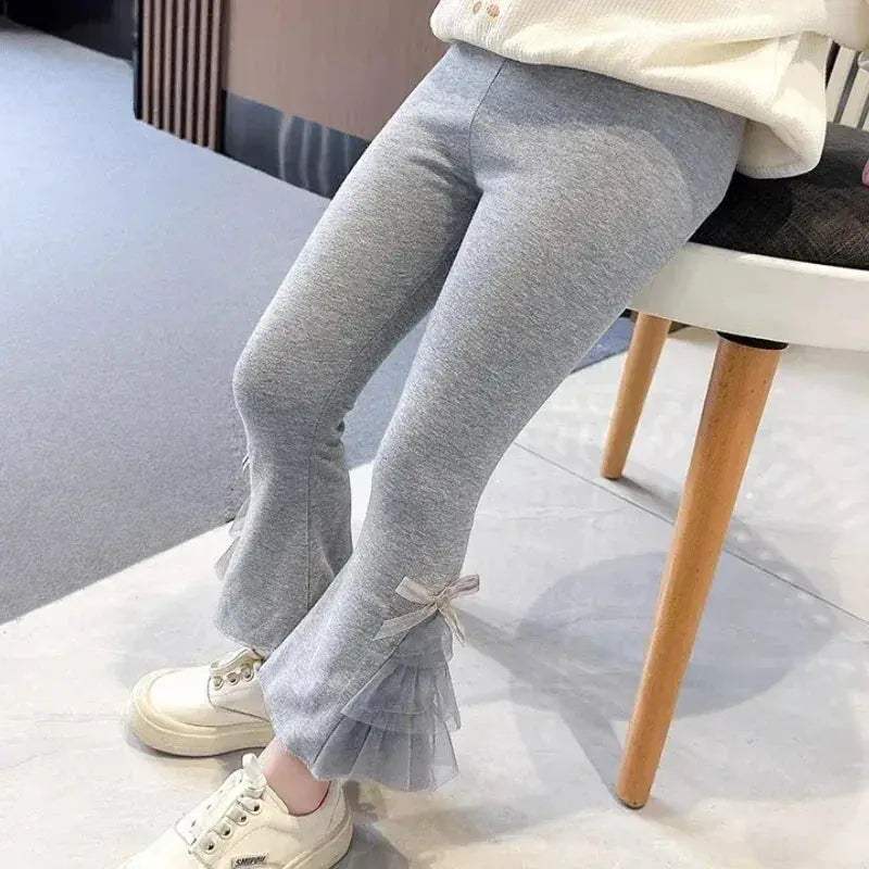 Premium Girls Leggings Bow Knot Decoration Elastic Waist Everyday Playwear - ToylandEU