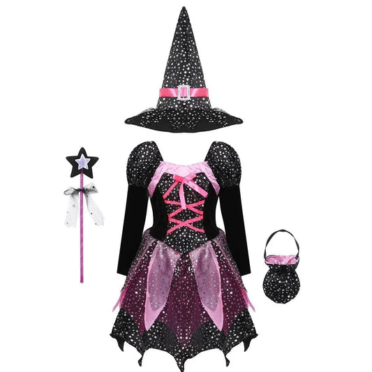 Premium Girls Witch Costume Led Dress With Hat For Halloween - ToylandEU
