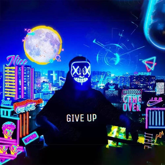 Premium Halloween Mask Glow In The Dark LED Light Up For Men - ToylandEU