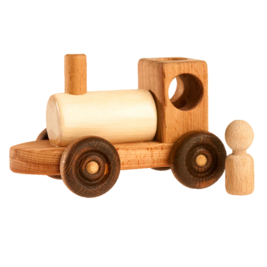 Premium Handmade Wooden Train Set With Engine And 3 Cars - ToylandEU