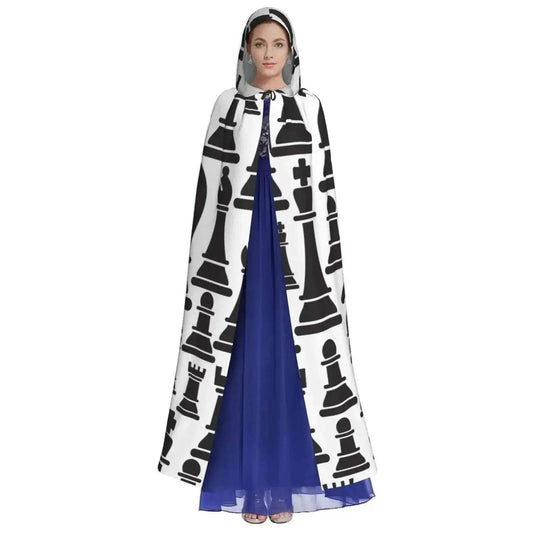 Premium Hooded Cloak With Chess Pieces Unisex Cosplay - ToylandEU