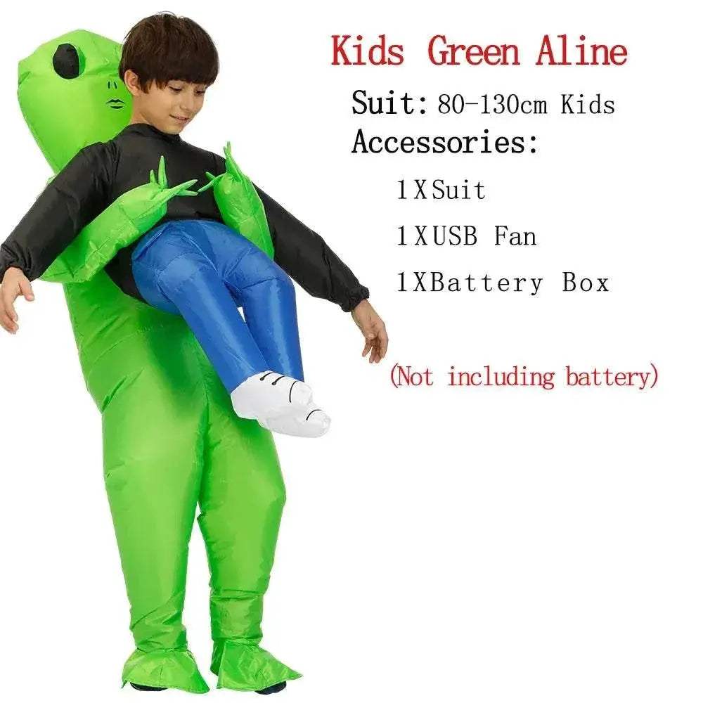 Premium Inflatable Costume Scary Green Alien For Adults - ToylandEU