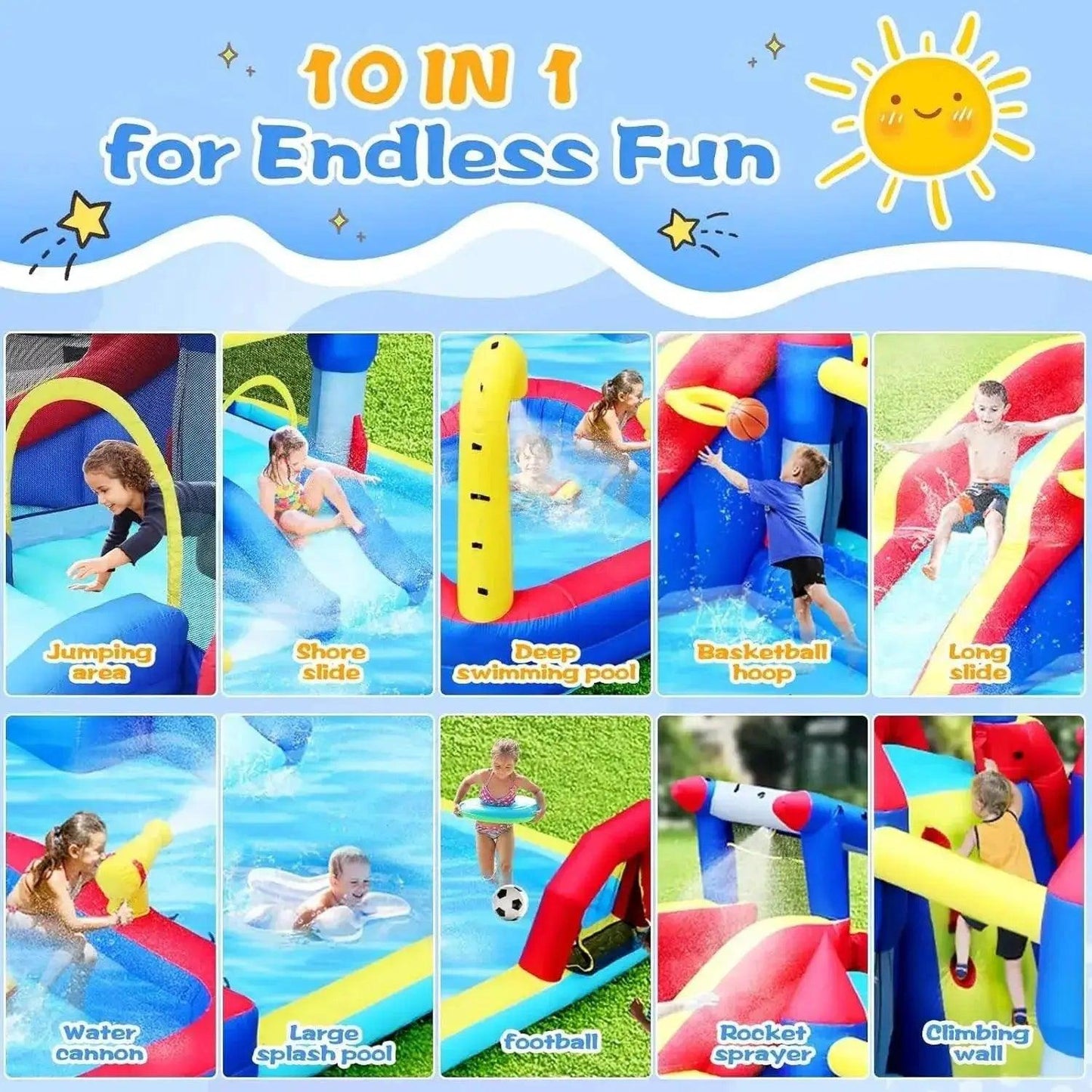 Premium Inflatable Water Park Backyard Fun Toyland EU - ToylandEU™