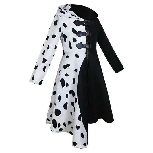Premium Kids Costume Dalmatian Jumpsuit Cruella Style Girls - ToylandEU