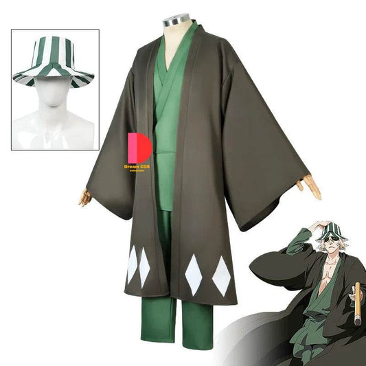 Premium Kisuke Urahara Cosplay Costume With Wig Cape For Men - ToylandEU