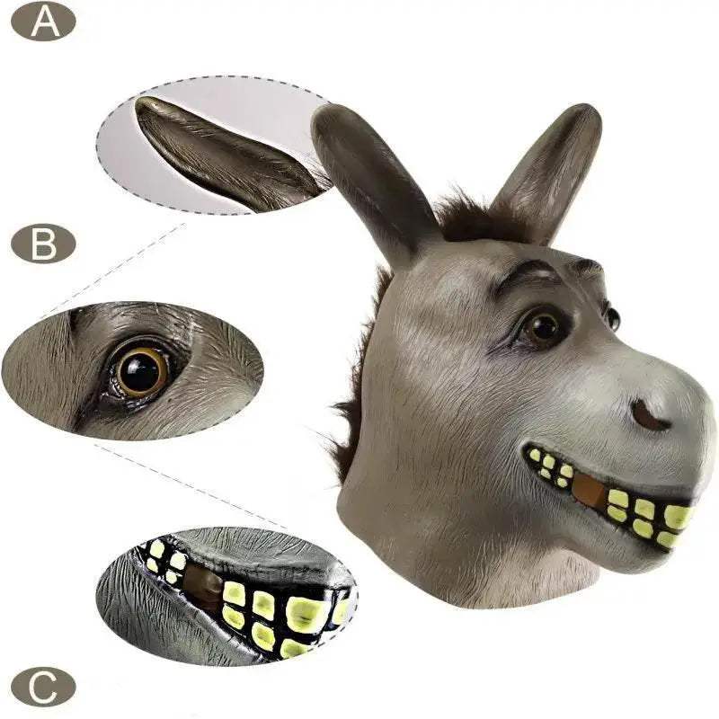 Premium Latex Donkey Mask Full Face Costume Toyland EU - ToylandEU™
