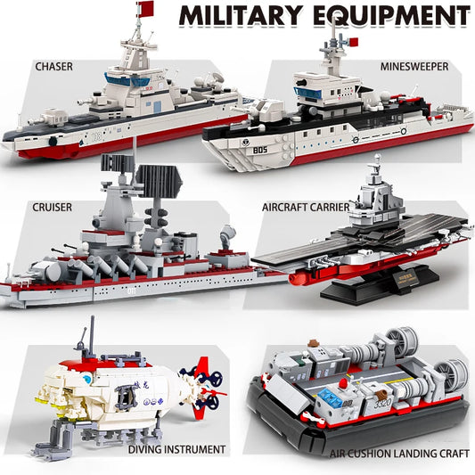 Premium Lego Compatible Military Ship Blocks Assembled Type 081 Mine Countermeasures Gift For Military Enthusiasts - ToylandEU