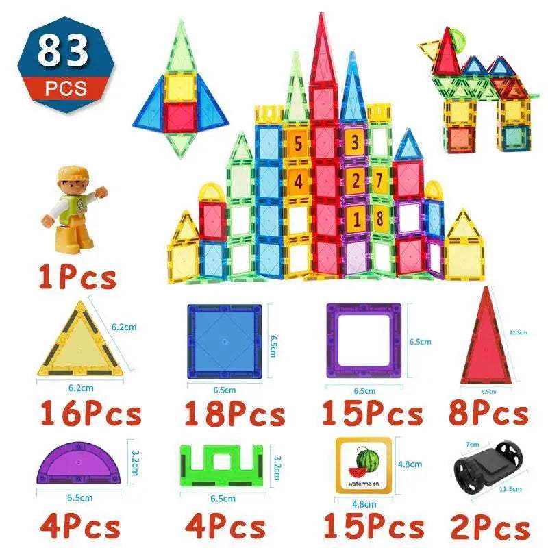 Premium Magnetic Blocks Set With Sheets Toyland EU - ToylandEU™